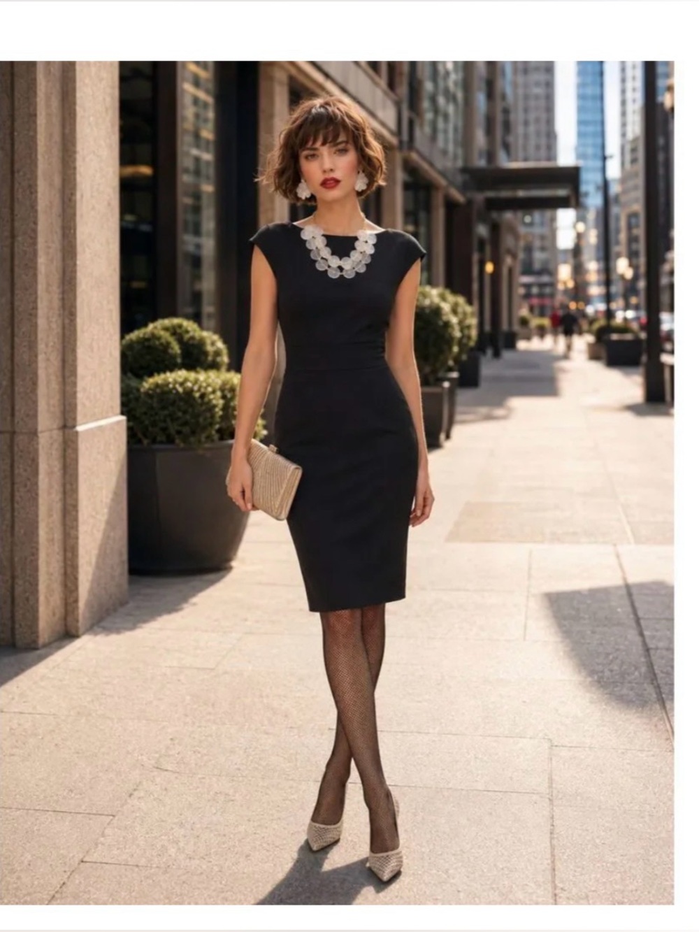 The Limited black collection Black Cap-Sleeve Sheath Dress- freshly dry cleaned